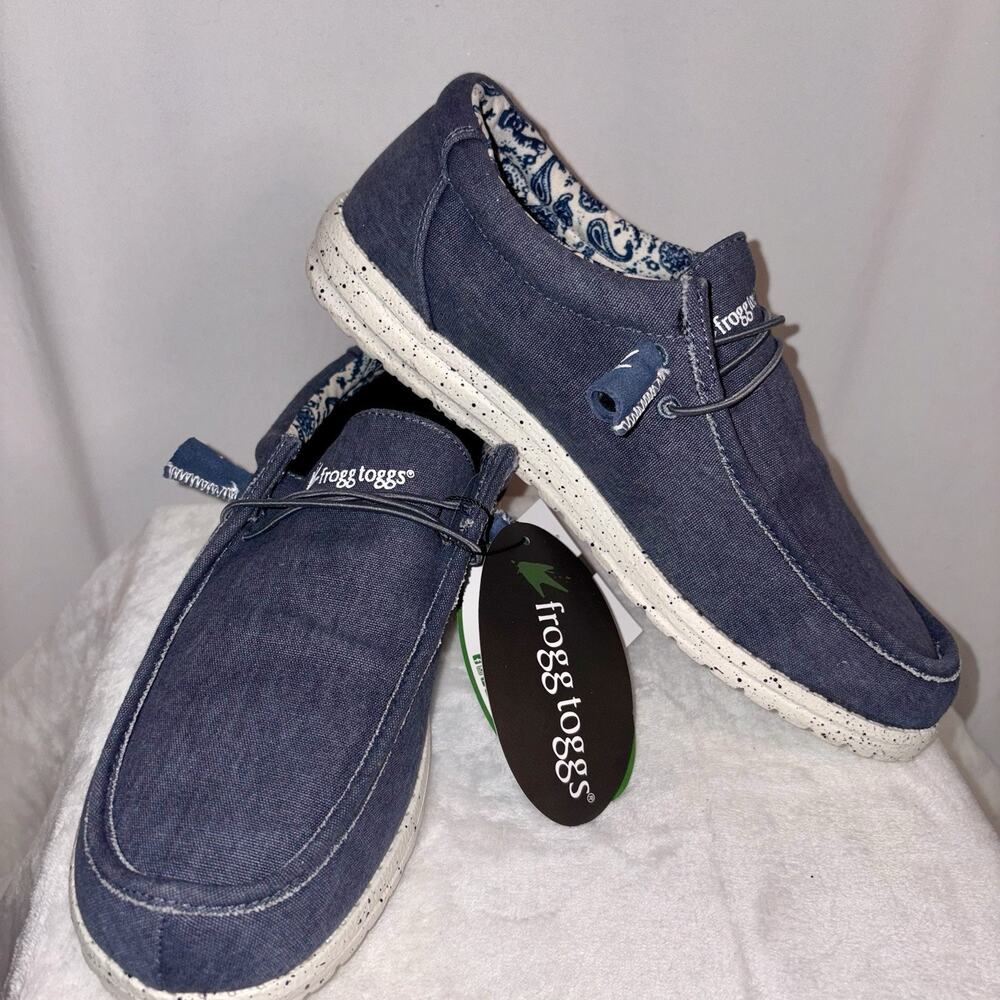 Frogg Toggs Men's Java Casual Waterproof Shoes Loafers Blue Size 8 NWT